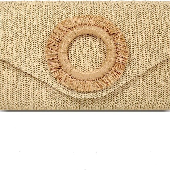 Handbags - Straw Clutch Purse for Women,Summer Beach Bag,Envelope Evening Clutch Handbags f